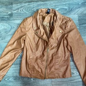Brown leather jacket